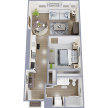 Open 1 Bed 1 Bath 416 floor plan